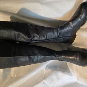 Women's Navy Blue Knee-High Boots
